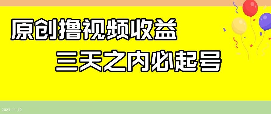 最新撸视频收益，三天之内必起号，一天保底100+【揭秘】-rose网创