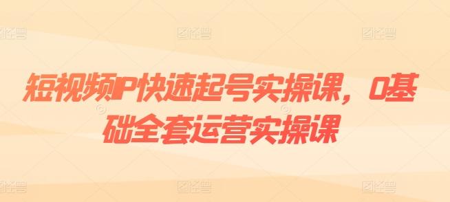 短视频IP快速起号实操课，0基础全套运营实操课，爆款内容设计+粉丝运营+内容变现-rose网创