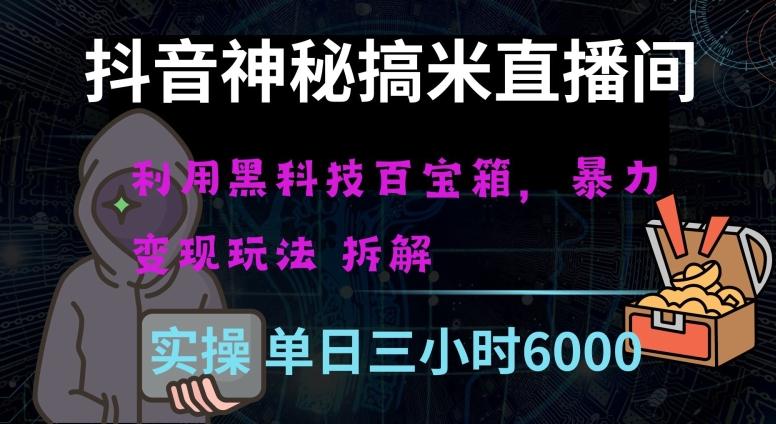 抖音神秘直播间黑科技日入四位数及格暴力项目全方位解读【揭秘】-rose网创
