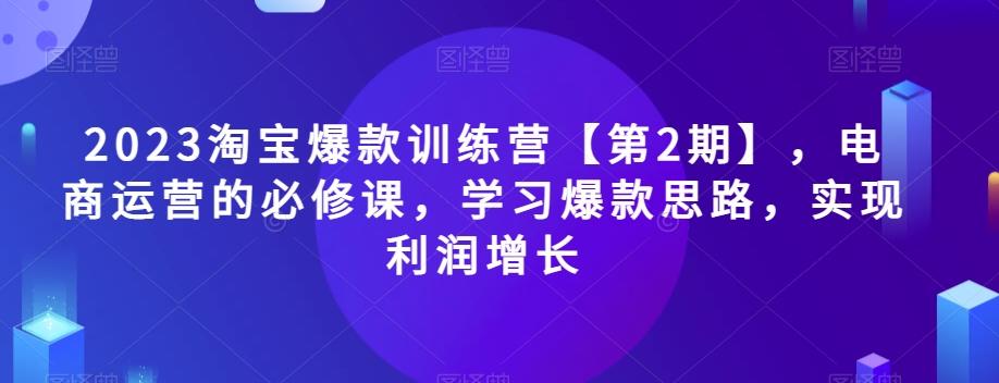 2023淘宝爆款训练营【第2期】,电商运营的必修课,学习爆款思路,实现利润增长-rose网创