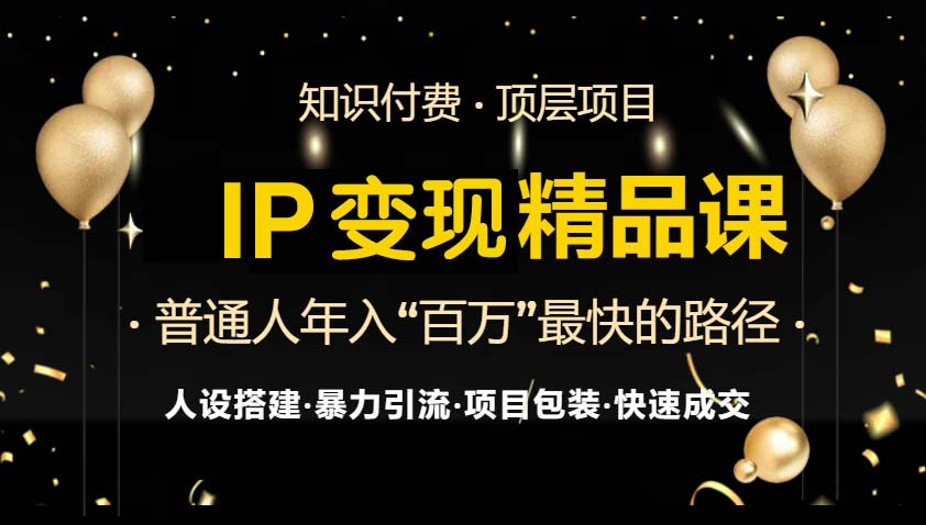 IP变现最新精品课程,知识付费全流程+最强引流术+小白避坑指南-rose网创